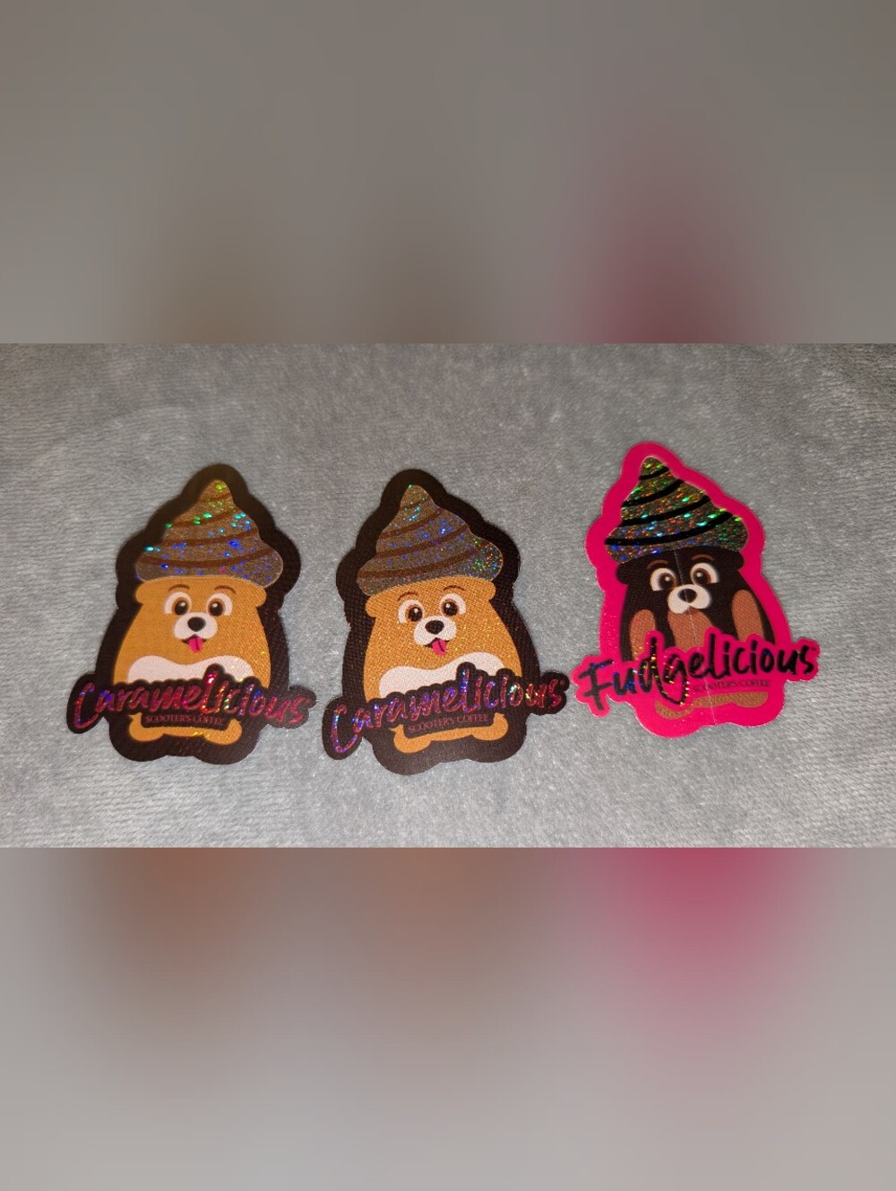 Scooters Coffee sticker Set Of 3 **Licious SET Caramel & Fudge
